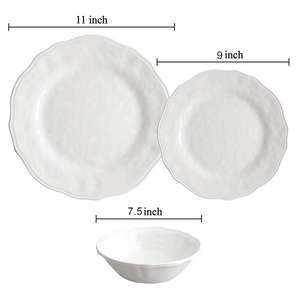 Vaisselle de restaurant, service de table en mélamine, vaisselle blanche, service pour 4 personnes, ensemble de plats et de bols, passe au lave-vaisselle - Product Image 4