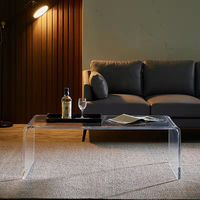 Moderner Minimalistischer Acryl-Couchtisch mit Kristallbasis Kleiner Runder Nachttisch & Sofatisch Kreatives Transparentes Design