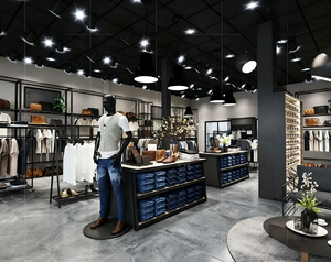 Conception de magasin de vêtements pour hommes sur mesure, écologique et robuste |   Aménagements modulaires pour magasins de vêtements de luxe industriels - Product Image 3