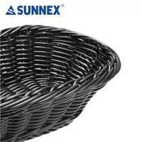 Sunnex Nieuwe Zwarte Kleur Plastic Pp Brood Proofing Mand Rotan Ovale