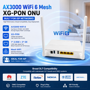 AX3000 WiFi 6 Mesh XG-PON ONU ระบบเครือข่ายไร้สายแบบ Mesh รุ่น AX3000 รองรับ XG-PON ONU |   พอร์ตความเร็วสูง 1×2.5GE |   ความเข้ากันได้ของ OLT ที่หลากหลาย - Product Image 1