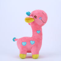 Produsen Mainan Merek Shengye Bersertifikasi CPC CE BSCI, Mainan Hewan Boneka Baru, Boneka Jerapah Pink Lucu untuk Iklan Bisnis