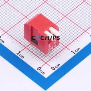 DPL-02RP DIP Switch Through hole Component (THT) Switch Piano Key Single Pole Single Throw 2 PC Pin - Product Image 1