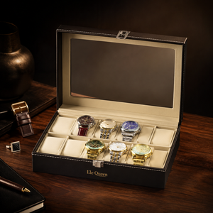 Luxury PU Leather 12 Slot <b>Watch</b> Storage Box Display <b>Case</b> Organizer for Men <b>Watches</b> Collection Gift Packaging and Boutique Use - Product Image 1