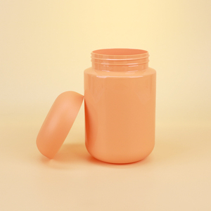 750ml Orange PET Protein Powder Container BPA Free Food Grade Plastic <b>Jar</b> With Airtight Lid For Whey Supplement Storage - Product Image 1
