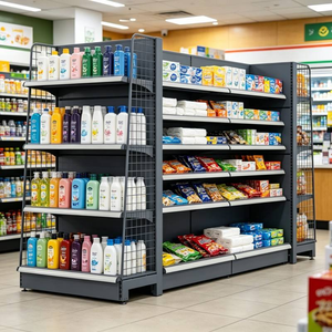 Grocery <b>Shelves</b> for Supermarket Heavy Duty Gondola <b>Shelves</b> Double-Sided <b>Metal</b> Store Display Racks - Product Image 3