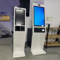 Tienda de restaurante, máquina de pago de pedidos LCD de 27 pulgadas, terminal de autoservicio, quiosco de PC con pantalla táctil con escáner de cámara de impresora