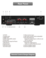 Amplificateur professionnel 4 canaux 800W haute puissance en alliage d'aluminium avec écran LED pour hôtels, conférences, églises, 4-16 Ohm, Bluetooth 5.3, préampli ARC, usage domestique