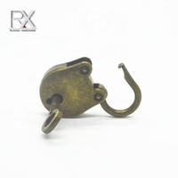 Fermeture de sac en alliage de métal en laiton antique avec cadenas à clé, serrure de sac, fermoir pour boîte à bijoux suspendue, loquet pour sac à main, valise