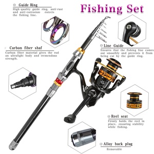 Black and Silver Carbon Fiber Fishing Rod Set for Carp for <strong>Sea</strong> Fishing Outdoor Fishing Gear Cross-Border Wholesale - Product Image 3