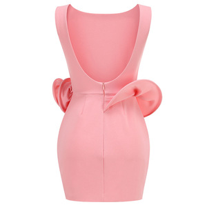 A10480 Migugarment 2025 Summer Fashion 3D <strong>Floral</strong> Embellishments Sexy Bodycon Sleeveless Backless Mini <strong>Dress</strong> <strong>Cocktail</strong> Party <strong>Dress</strong> - Product Image 6