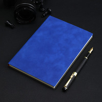 Carnet de notes A5 en cuir PU souple avec couverture rigide, finition dorée, stylo plume, pour le bureau, journal d'écriture, logo personnalisé, cadeau, 100 feuilles