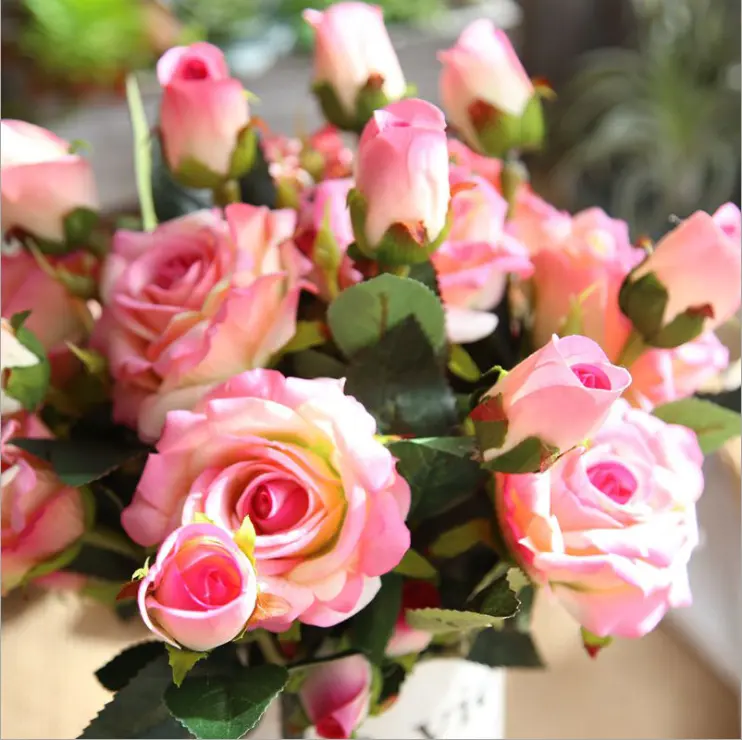 E-20133 оптовая продажа различными графическими программами, обладает тремя насадками, свадебные украшения маленькие розовые розы для домашний декор для вечеринок