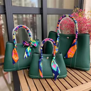 Mới Đến Phong Cách Vườn Tote Túi Thời Trang Vải Dây Đeo Vai Cầm Tay Vai Duy Nhất Crossbody Da Bò Da