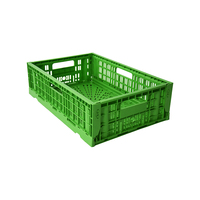 Caisse de rangement pliable et empilable en plastique maillé recyclable pour légumes, pour l'agriculture