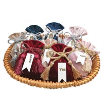 Pochette en velours personnalisable avec impression sérigraphiée, style européen, pour bonbons de mariage, cadeaux de fête, emballage de boîte, sac de la Saint-Valentin