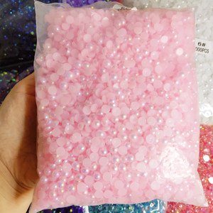 卸売2 3 4 5 6 8 10 12mmフラットバックAB色ラインストーンビーズ半円形パールビーズジュエリー作り - Product Image 1