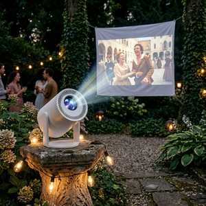 JUNUO TURN1 Mini Smart <b>Projector</b> Android 14 <b>WiFi</b> 6 Native 720P 4K Supported Portable Home Theater <b>Projector</b> - Product Image 1