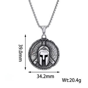 Collar antiguo sparta para hombre, joyería de acero inoxidable, casco de worriors espartano, colgantes, fabricación de joyas de hip hop - Product Image 6