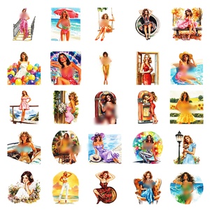 50 cái nóng nhất mùa hè cổ điển hợp thời trang sexy cô gái Sticker - Product Image 3