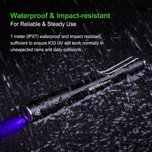 Ip65 काले प्रकाश एल्यूमीनियम मिश्र धातु शरीर <span class=keywords><strong>365</strong></span> nm पराबैंगनी त्वचा का पता लगाने और लकड़ी के दीपक के लिए - Product Image 5