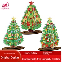 Nouvel Arrivage Transfrontalier : Peinture Diamant DIY Arbre de Noël, Ornement 3D, Carte de Décoration, Peinture par Pointillage, Décoration de Bureau en PVC, Chine