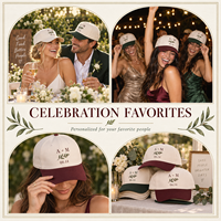 Casquette Snapback Bicolore Beige et Bleu Marine Personnalisée, Casquette de Baseball en Coton à 5 Panneaux avec Logo Brodé pour Cadeaux d'Invités de Mariage