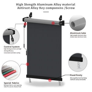 Di alta qualità di <span class=keywords><strong>grandi</strong></span> <span class=keywords><strong>dimensioni</strong></span> Zip tapparelle Pergola tetto Patio ombra Hard cablato elettrico avvolgibile per balcone Gazebo - Product Image 4