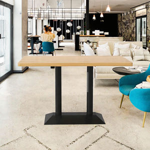 Modern Durable Solid Wood 4-6 Seater Restaurant Dining <b>Table</b> Set with Black <b>Chairs</b> Eco-Friendly Metal Frame for Commercial Use - Product Image 3