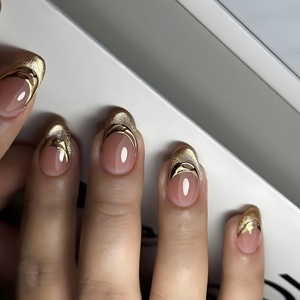 <span class=keywords><strong>Uñas</strong></span> Postizas 3D Tridimensionales <span class=keywords><strong>con</strong></span> Brillo <span class=keywords><strong>Dorado</strong></span>, Manicura Francesa Ultrafinas, Sin Rastro, Color <span class=keywords><strong>Rosa</strong></span> Nude, de Lujo, las Más Vendidas - Product Image 1