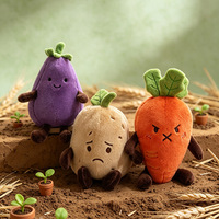 Jouets en peluche rembourrés en coton PP OEM, mini-jardin potager brodé, jouet en peluche personnalisé avec logo, pendentif légumes, porte-clés, cadeau de vacances