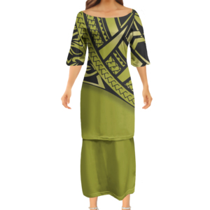 Vestido Puletasi Polinesio Samoano con Estampado Tribal por Sublimación, Vestidos para Mujer, Imagen Personalizada, Vestido Poncho, Dropshipping, Tatuaje, <span class=keywords><strong>Maxi</strong></span> - Product Image 4