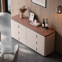 Meuble de rangement vintage en bois massif à six tiroirs, style italien, haut de gamme, pour salon, entrée, chambre, meuble TV, buffet