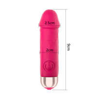 Mini vibromasseur réaliste puissant pour point G, format poche, veiné, portable, silencieux, pour masturbation féminine, jouet sexuel pour adulte