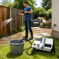 Nouvelle nettoyeuse haute pression portable DK1215 120 bars 6,5 L/min avec seau d'aspiration en acier inoxydable certifiée CE pour le nettoyage