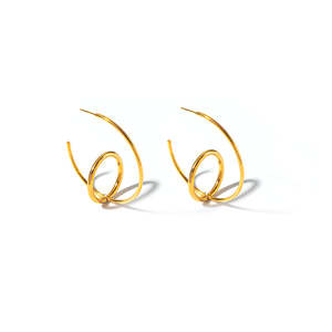 ต่างหูห่วงแฟชั่น สแตนเลส 316L ชุบทอง PVD ทนทาน เป็นมิตรต่อสิ่งแวดล้อม - Product Image 2