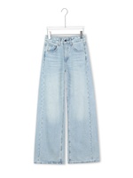 YUANBOFEI Jean en denim décontracté pour femme, coupe boyfriend, taille haute, jambe large, bleu délavé, respirant, confortable, personnalisable, haute qualité