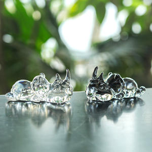 Figuras de Rinoceronte de Cristal en 4 Colores, Coleccionables, Ecológicas, Mini Bola Pulida para Decoración de Mesa y Hogar - Product Image 4