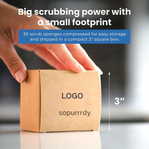 Éponge à vaisselle en fibre de coco naturelle biodégradable écologique avec logo personnalisé, tampon de nettoyage pour la cuisine en fibre de coco - Product Image 2