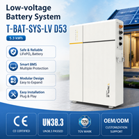 Batterie au lithium 5,3 kWh 51,2 V LFP avec gestion intelligente à distance, étanche IP65, empilable, système de stockage d'énergie solaire Bess