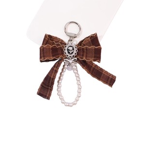 Nouveau motif <span class=keywords><strong>à</strong></span> carreaux, pendentif porte-clés nœud perlé, cadeau pour téléphone portable, cordon de suspension, accessoire pour sacs - Product Image 4