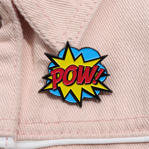 Alfileres esmaltados de dibujos animados <span class=keywords><strong>Comic</strong></span> Pow Explosion, broches de Arte de pintura personalizada, insignias de solapa para mochila, regalo de joyería divertido para niños y amigos - Product Image 2