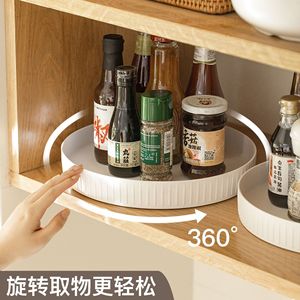 ชั้นวางเครื่องเทศหมุนได้ Heavenly Stems And Their Creation สีขาว พลาสติก 1 ชั้น ถาดเก็บเครื่องปรุง สำหรับจัดระเบียบเคาน์เตอร์ครัว - Product Image 4