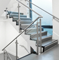 Poteau de balustrade carré en acier inoxydable pour extérieur, colonne de balustrade pour escalier et terrasse, pour verre trempé