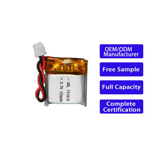 Baterai Cair 3.7V Merek KRL Bersertifikasi KC/CE 701818 150mAh Ukuran Mikro 500 Siklus untuk Jam Tangan Pintar Earbud Pabrik ODM - Product Image 1