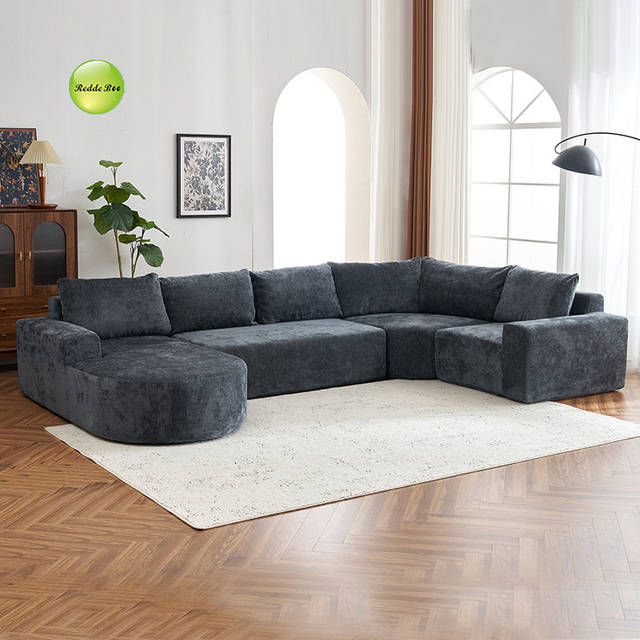 Modern Design Vacuum Packed U Shape Living Room Corner Sofa Cheap Shipping Compression Sectional Sofa Set For 5-6 Seat 18265