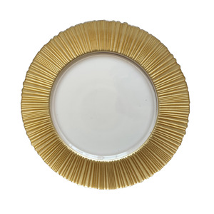 Ventes d'usine Lunettes de chargeur écologiques à bord côtelé doré Style simple Crystal Clear Nouveau modèle Plats Forme irrégulière sans plomb - Product Image 1