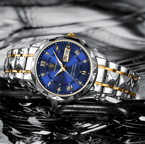 핫 세일 POEDAGAR 615 패션 간단한 남성용 시계 방수 빛나는 패션 석영 시계 스테인레스 스틸 밴드 손목 시계 - Product Image 5