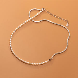 Collar de Perlas Francesas de Plata S925 para Mujer, Diseño Elegante y Simple con Cuentas de Plata Rota para Joyería de Verano - Product Image 4