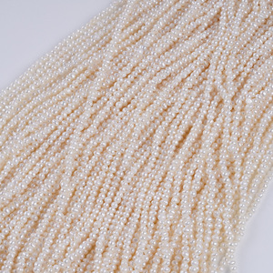 Perle d'eau douce naturelle de Zhuji, 3-4 mm, double face, trou latéral, forme baroque, matériau de bijoux DIY, options de couleur blanc et rose - Product Image 1